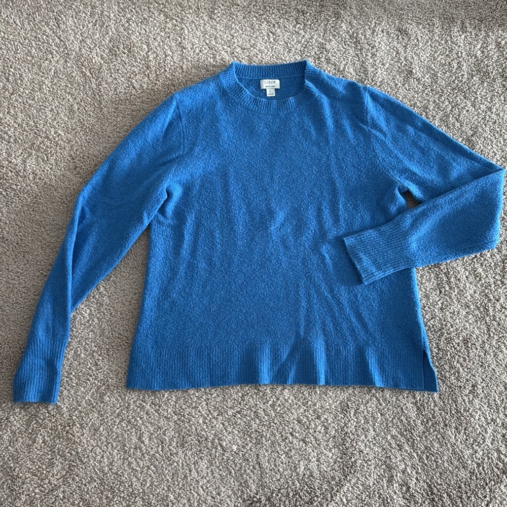 J. Crew Factory | Bright Blue Extra-Soft Yarn Long Sleeve Crewneck Sweater
